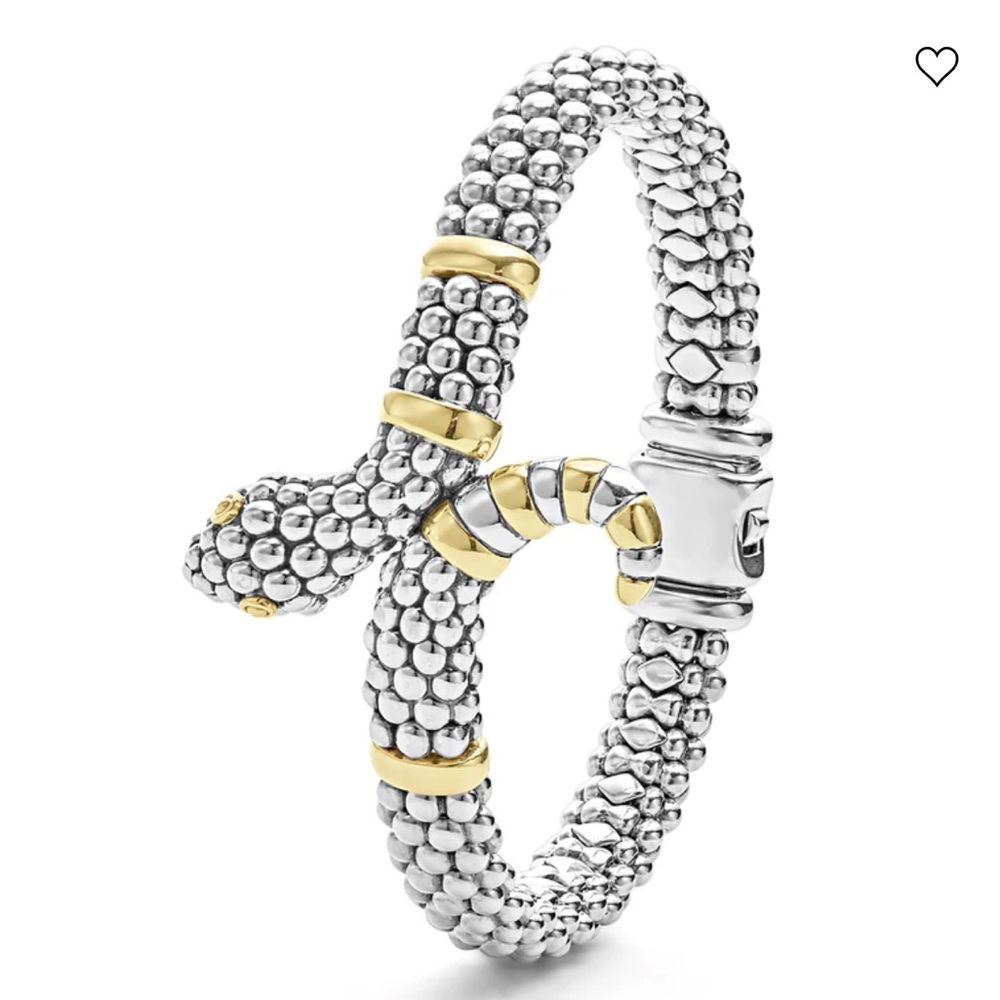 RARE WONDERS Two-Tone Snake Rope Bracelet from Lagos Size 6.5 & 7 - Picture 2 of 11
